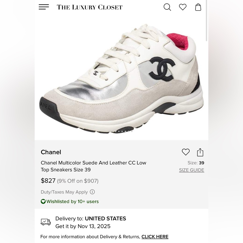 Women's White and Silver Sneakers with Black Accents - Picture 8 of 8